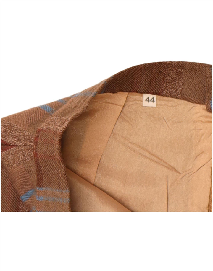 Falda recta vintage de cintura alta para mujer IT 44 Medium W26 Brown Plaid