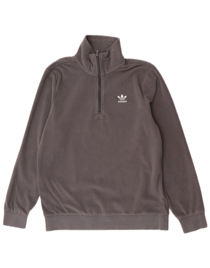 Adidas Jersey De Forro Polar Con Cremallera Para Hombre Poliéster Gris Medio