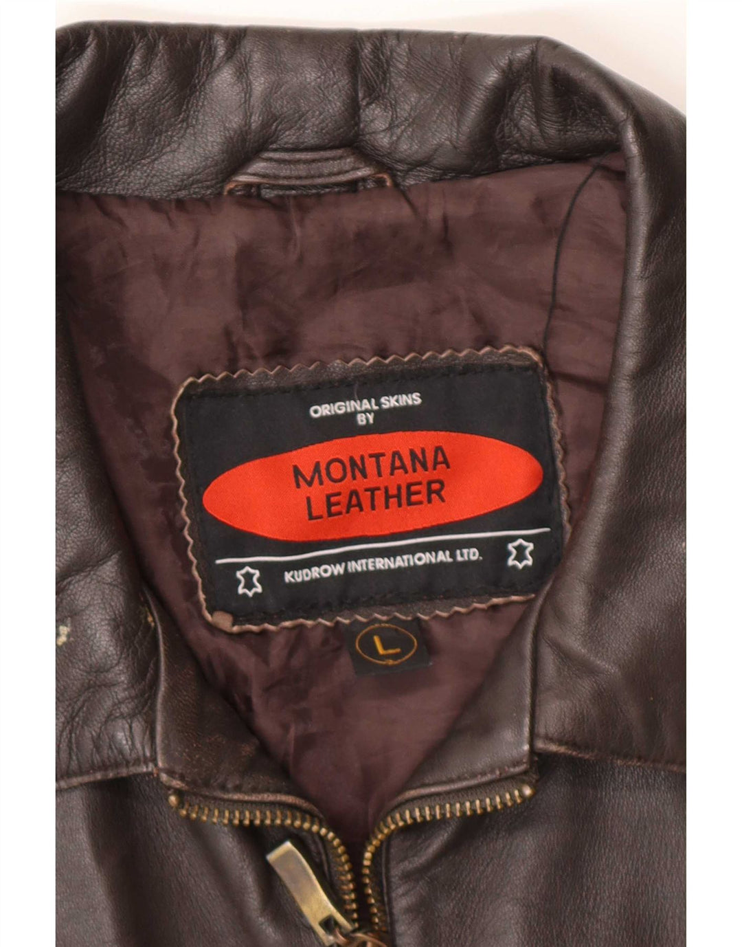 MONTANA Chaqueta de cuero para hombre UK 40 Large Brown