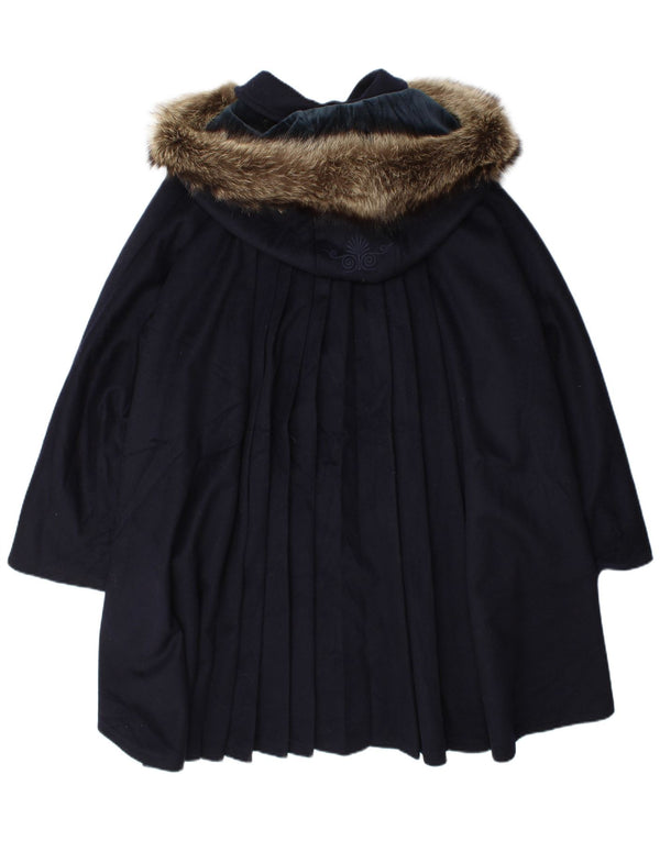 Abrigo oversize con capucha para mujer Mabrun IT 44 Lana azul marino medio