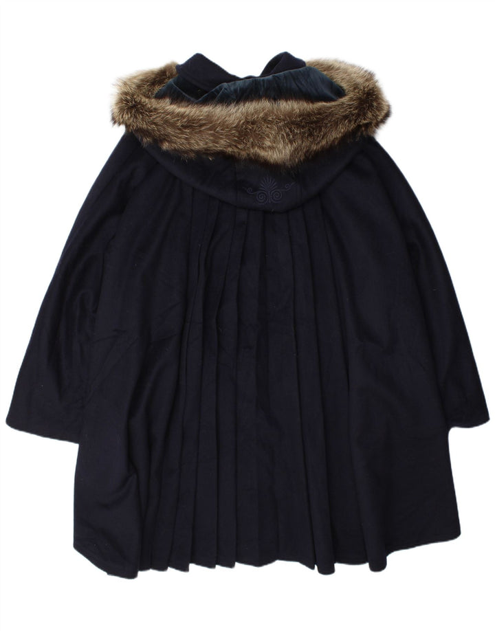 Abrigo oversize con capucha para mujer Mabrun IT 44 Lana azul marino medio