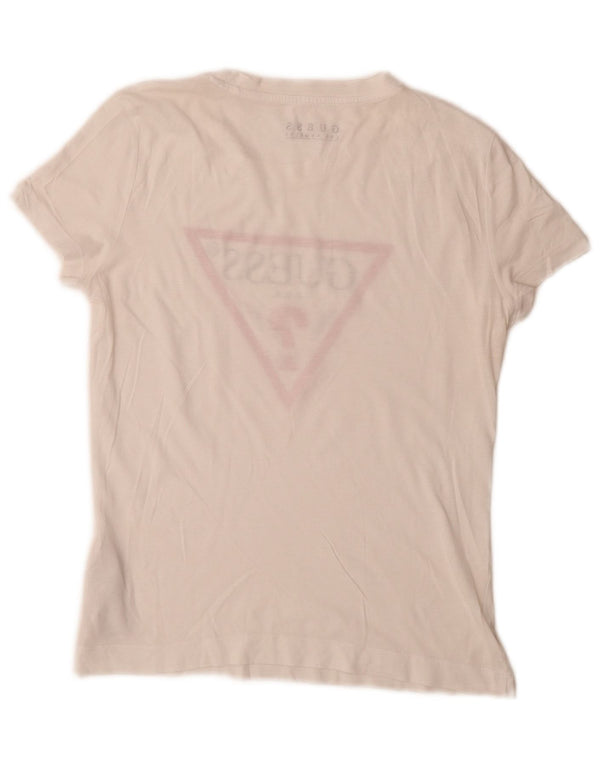 Guess Camiseta gráfica para mujer Top UK 6 XS Algodón blanco