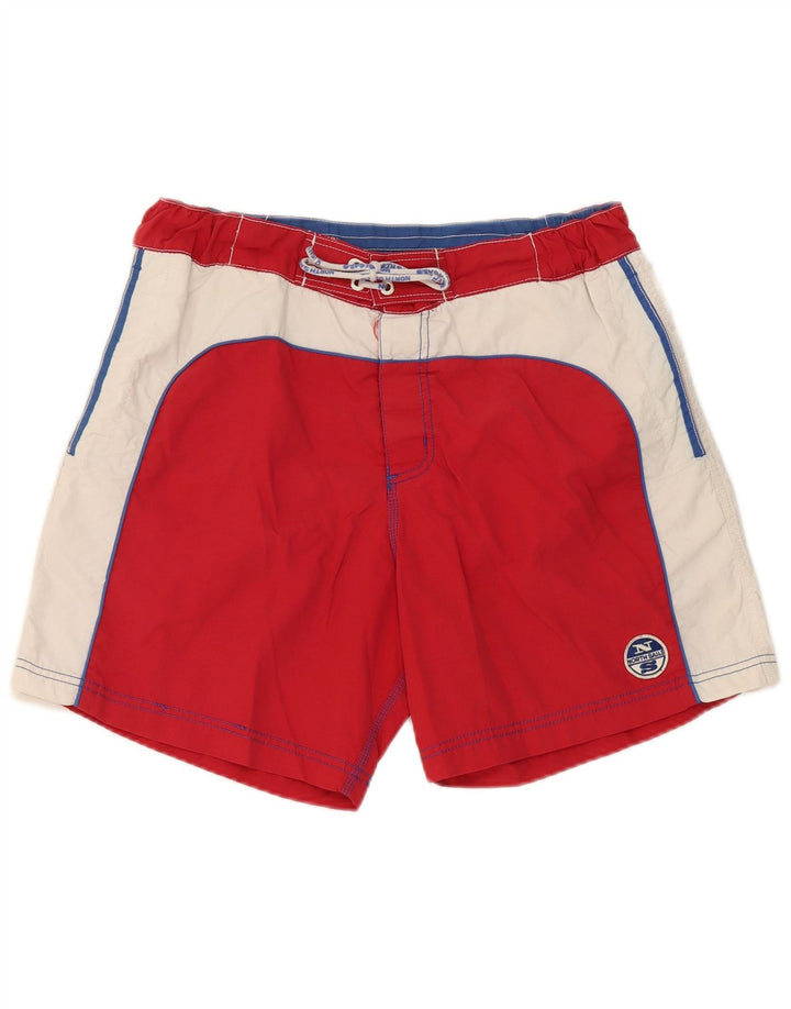 Bañador Corto Hombre North Sails Poliamida Color Block Mediano Rojo