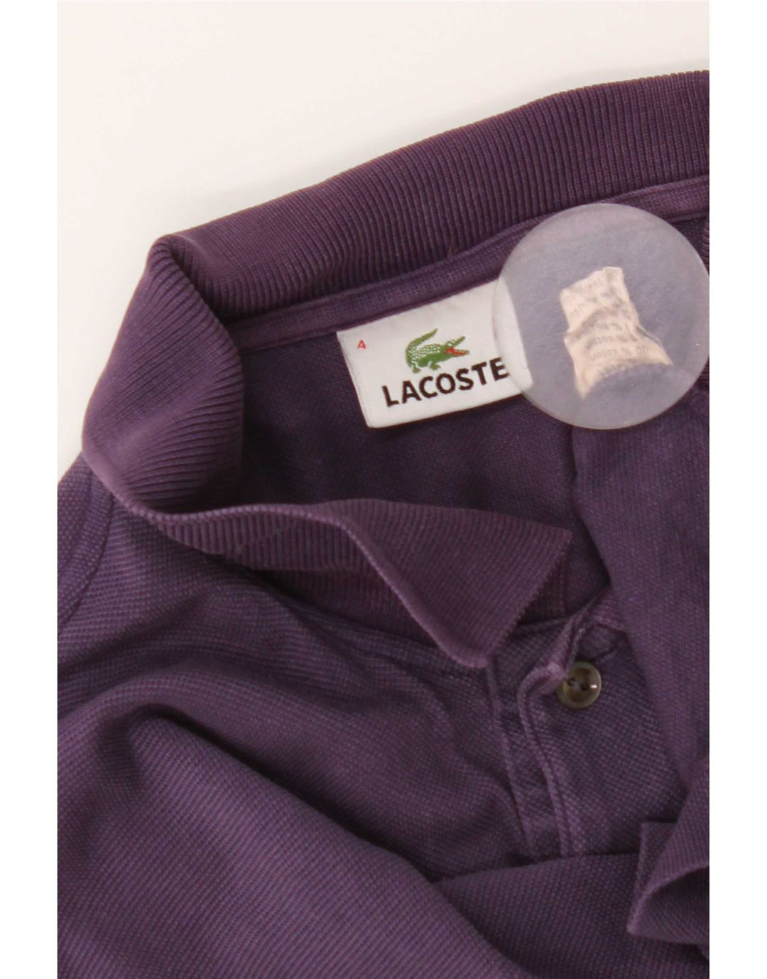 Polo Lacoste para hombre talla 4 mediano algodón morado