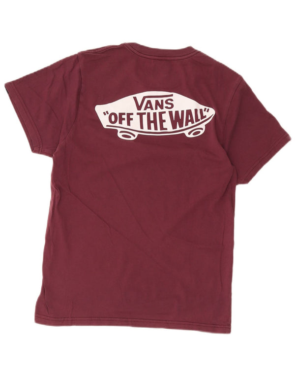 Vans Hombre Slim Fit Graphic Camiseta Top Small Borgoña Algodón