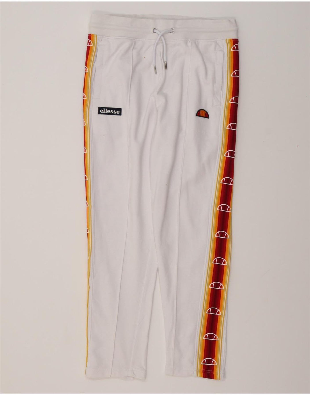 ELLESSE Hombre Heritage Graphic Pantalones De Chándal Grande Blanco Colorblock