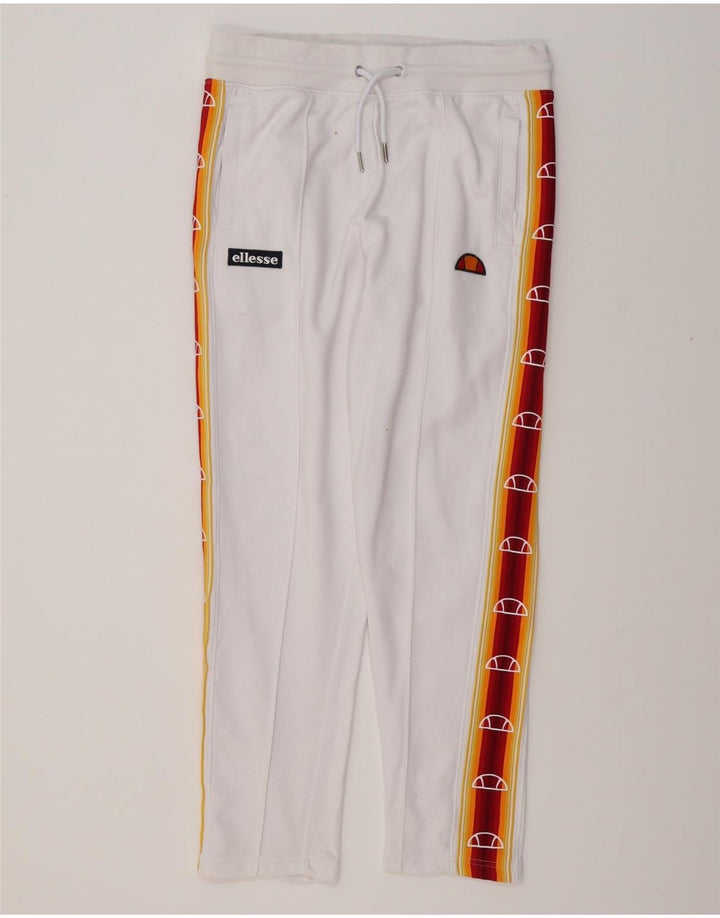 ELLESSE Hombre Heritage Graphic Pantalones De Chándal Grande Blanco Colorblock