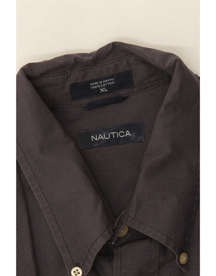 Camisa Nautica Hombre XL Algodón Gingham Gris