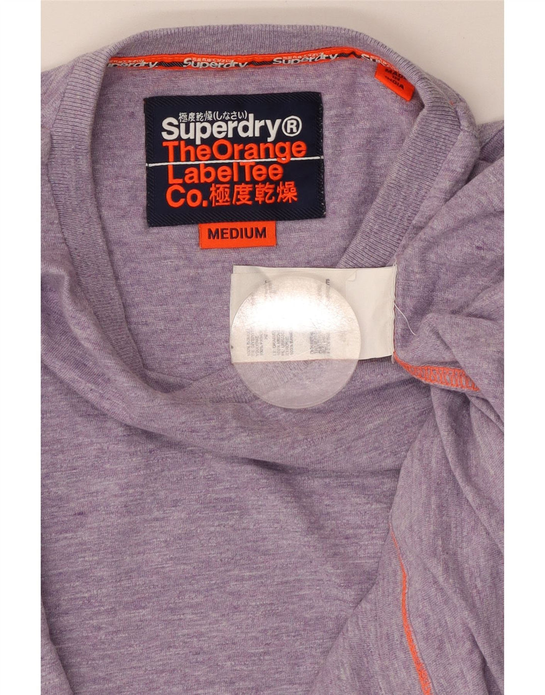 SUPERDRY Hombre Camiseta Top Medium Morado Algodón