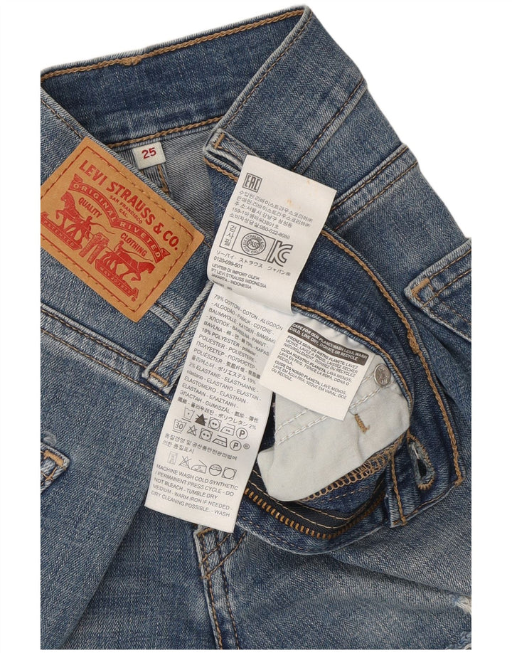 Levi's Shorts De Mezclilla Desgastados Para Mujer W25 XS Algodón Azul