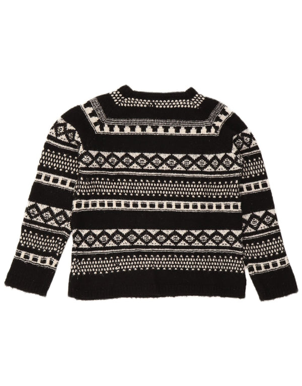 Zara Jersey Niñas Cuello Barco 11-12 Años Negro Fair Isle