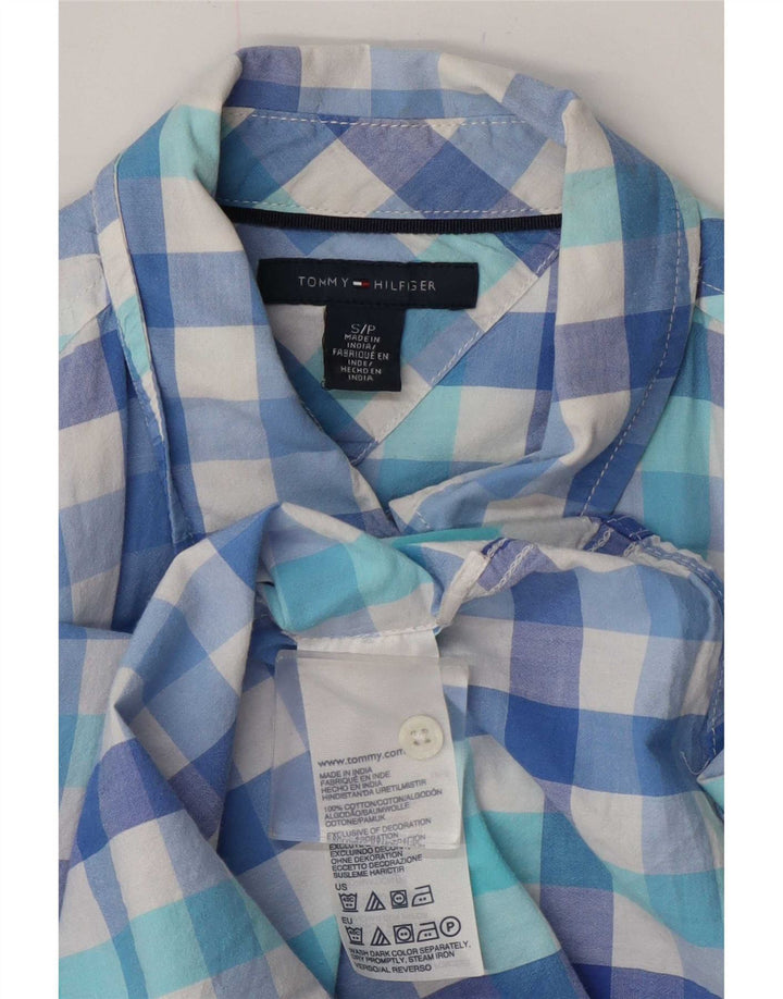 Camisa Tommy Hilfiger para mujer UK 10 Small Blue Gingham Cotton