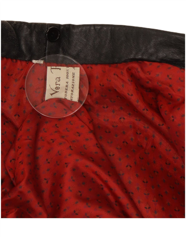 Chaqueta de cuero vintage para mujer IT 50 XL cuero negro