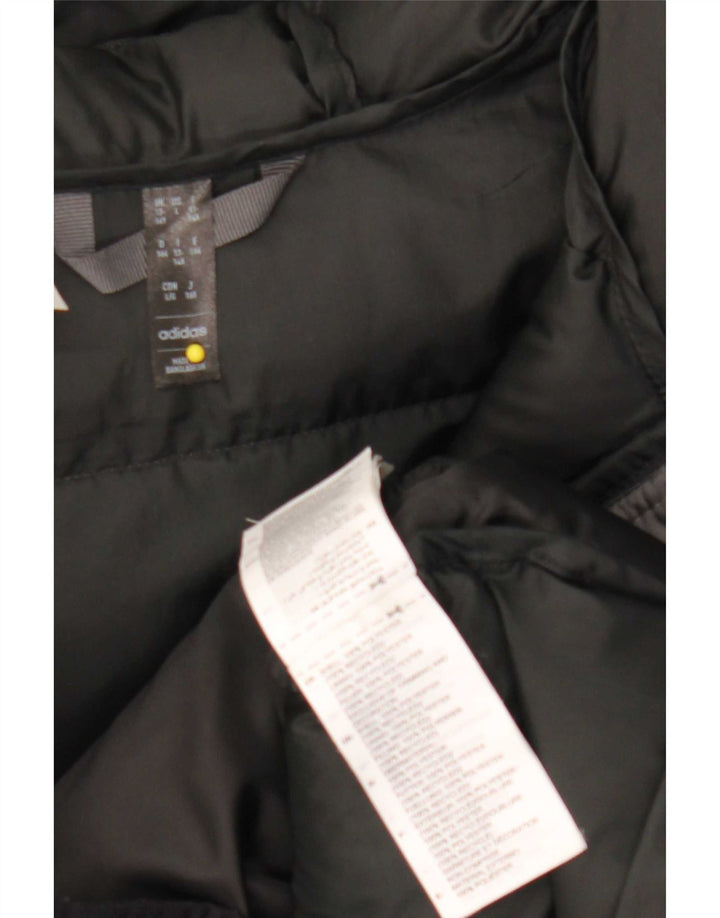 Adidas Chaqueta acolchada con capucha para niños 13-14 años Gris Poliéster color block