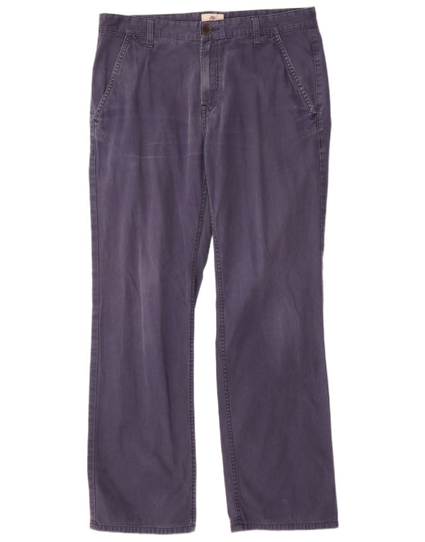 Timberland Mens Straight Chino Trousers W34 L31 Navy Blue Cotton
