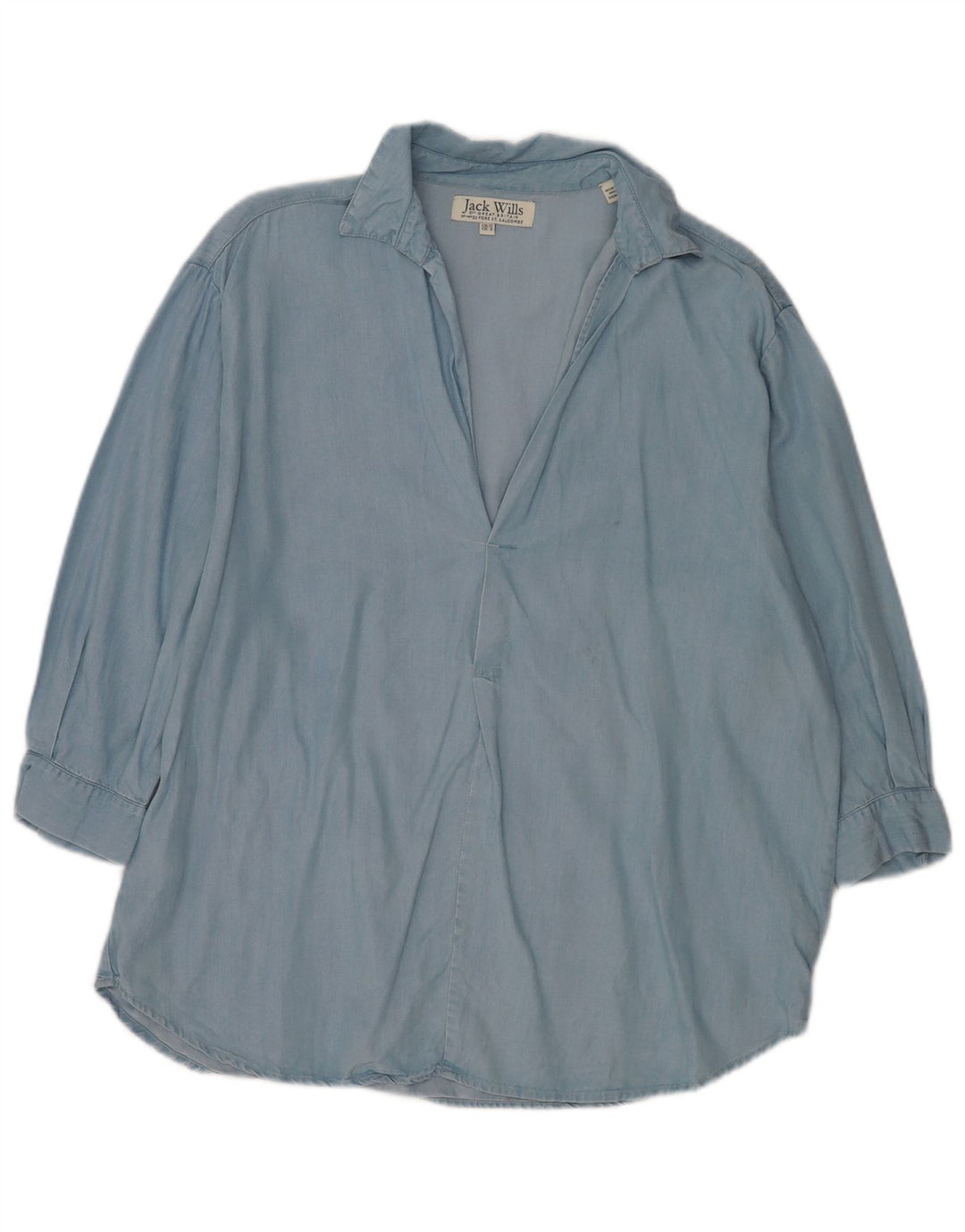 Jack Wills Camisa tipo jersey extragrande de manga 3/4 para mujer UK 42 Azul medio