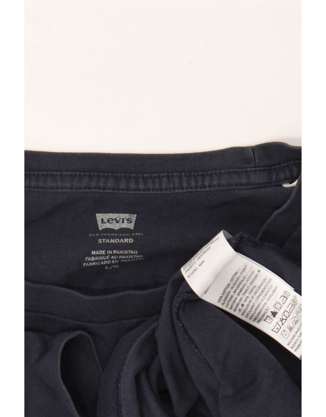 Levi's Camiseta estándar para hombre Top grande de algodón azul marino