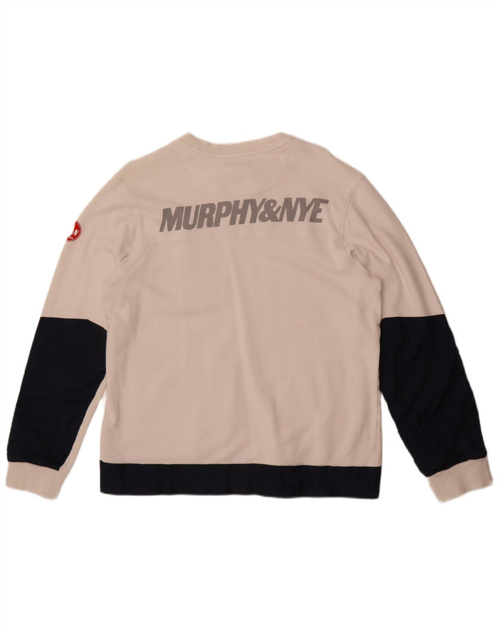 Murphy & Nye Hombre Sailmakers Sudadera Jersey Grande Blanco Colorblock