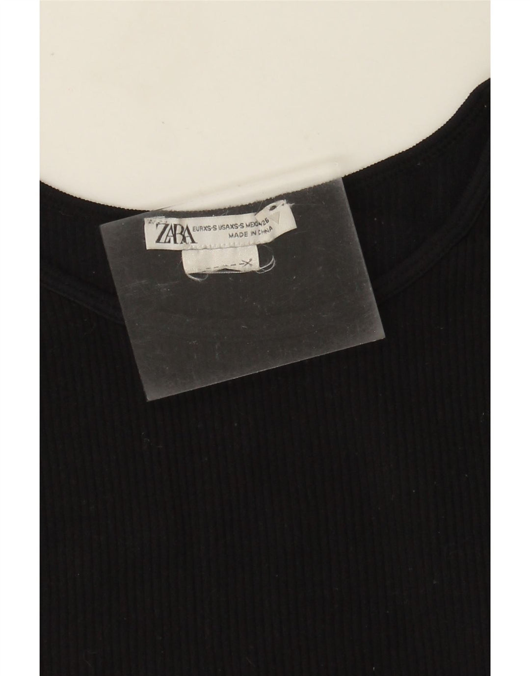 ZARA Mujer Crop Vest Top UK 4 XS Negro