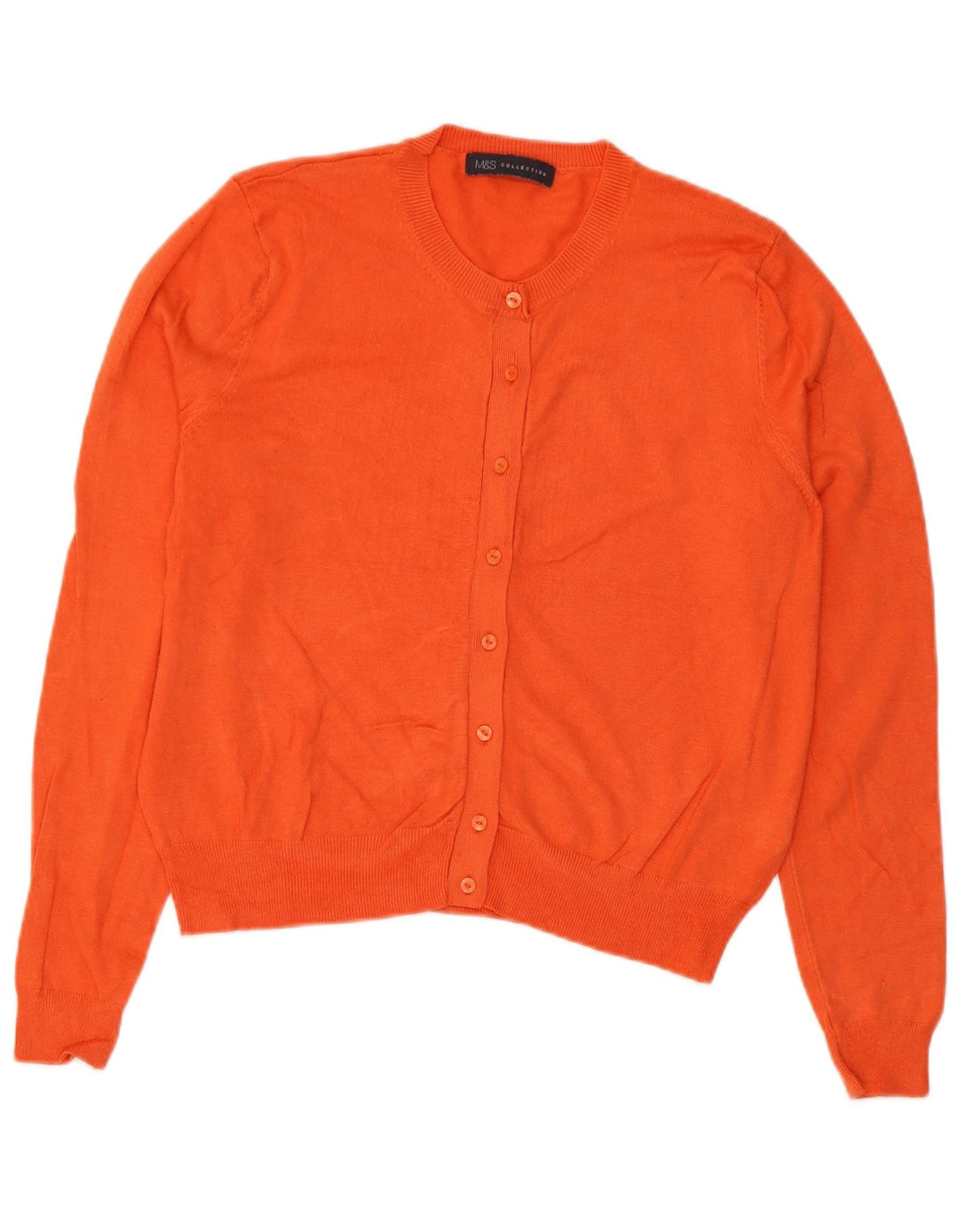 Marks & Spencer Suéter tipo cárdigan corto para mujer UK 44 Viscosa naranja mediana