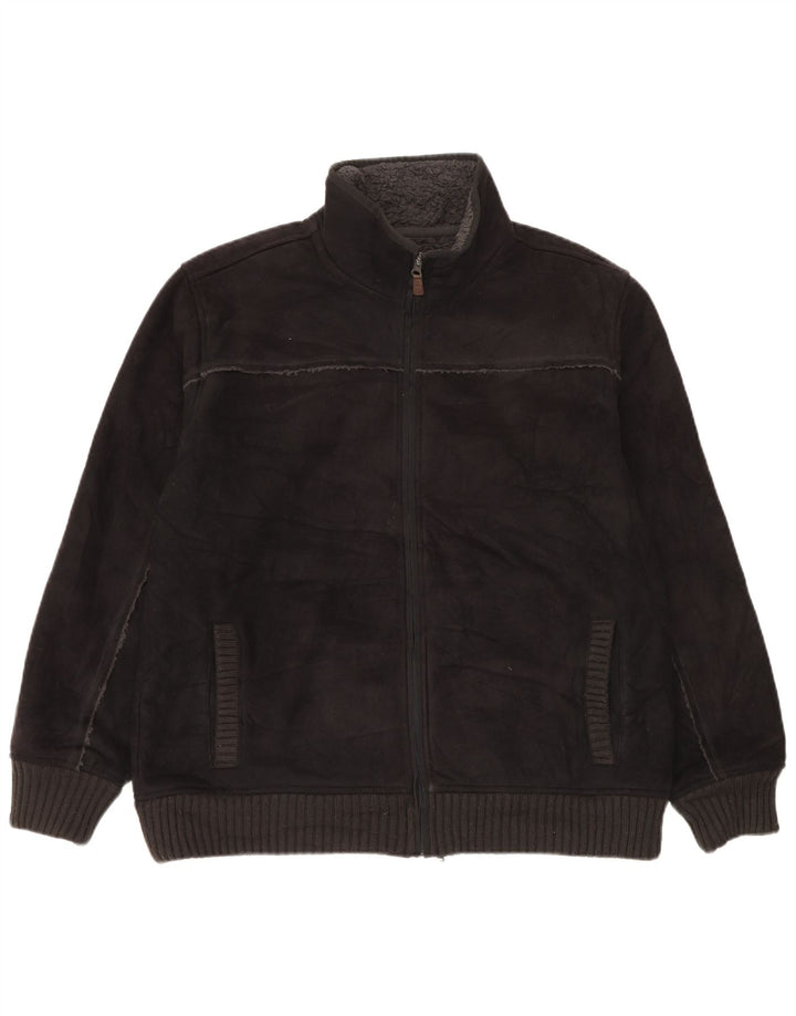 Marks & Spencer Chaqueta polar Sherpa para hombre UK 40 Grande Poliéster negro