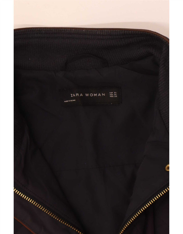 Zara Mujer Chaqueta Acolchada ES 40 XL Azul Marino