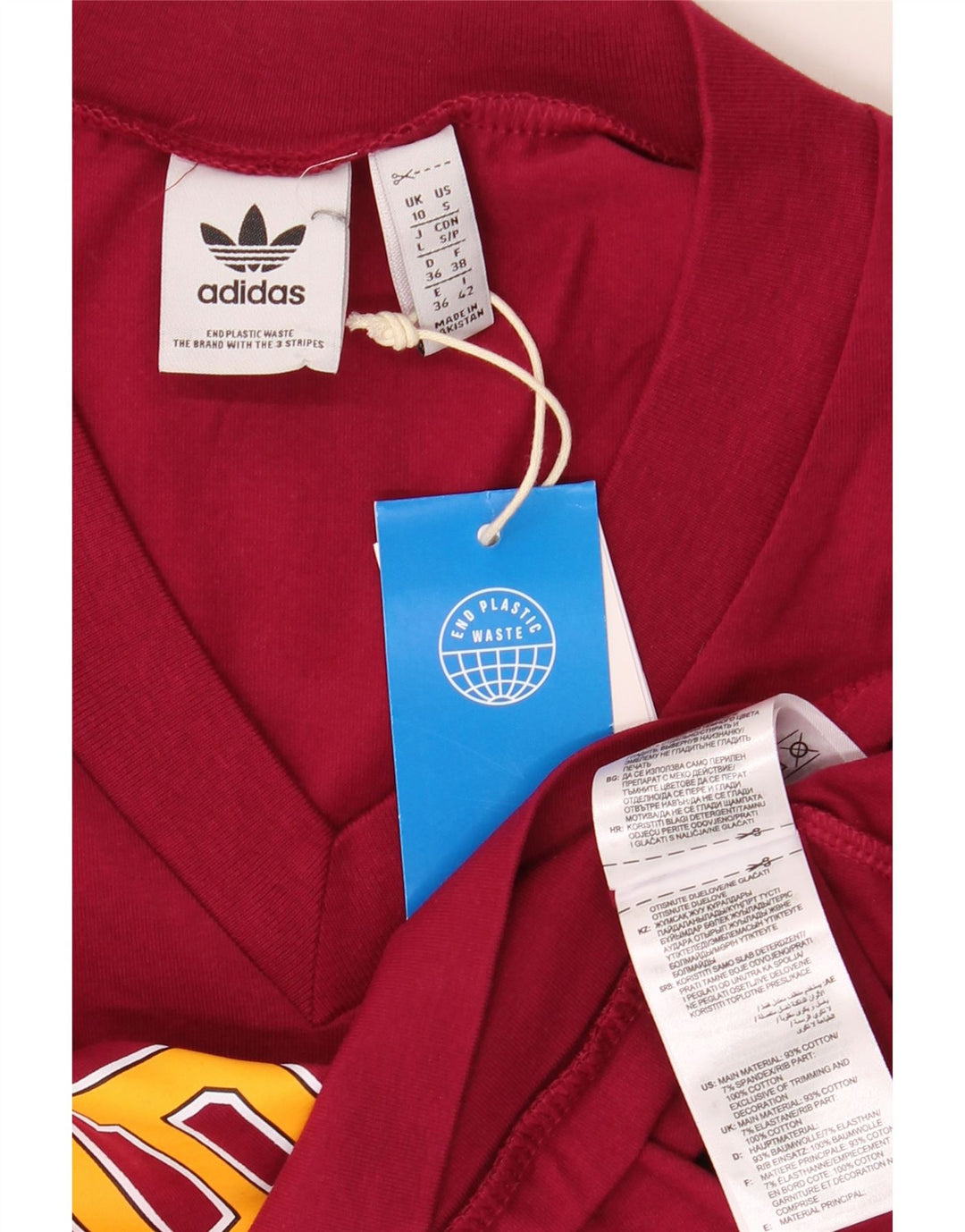 ADIDAS Top sin mangas con gráfico corto para mujer UK 10 Small Borgoña Algodón