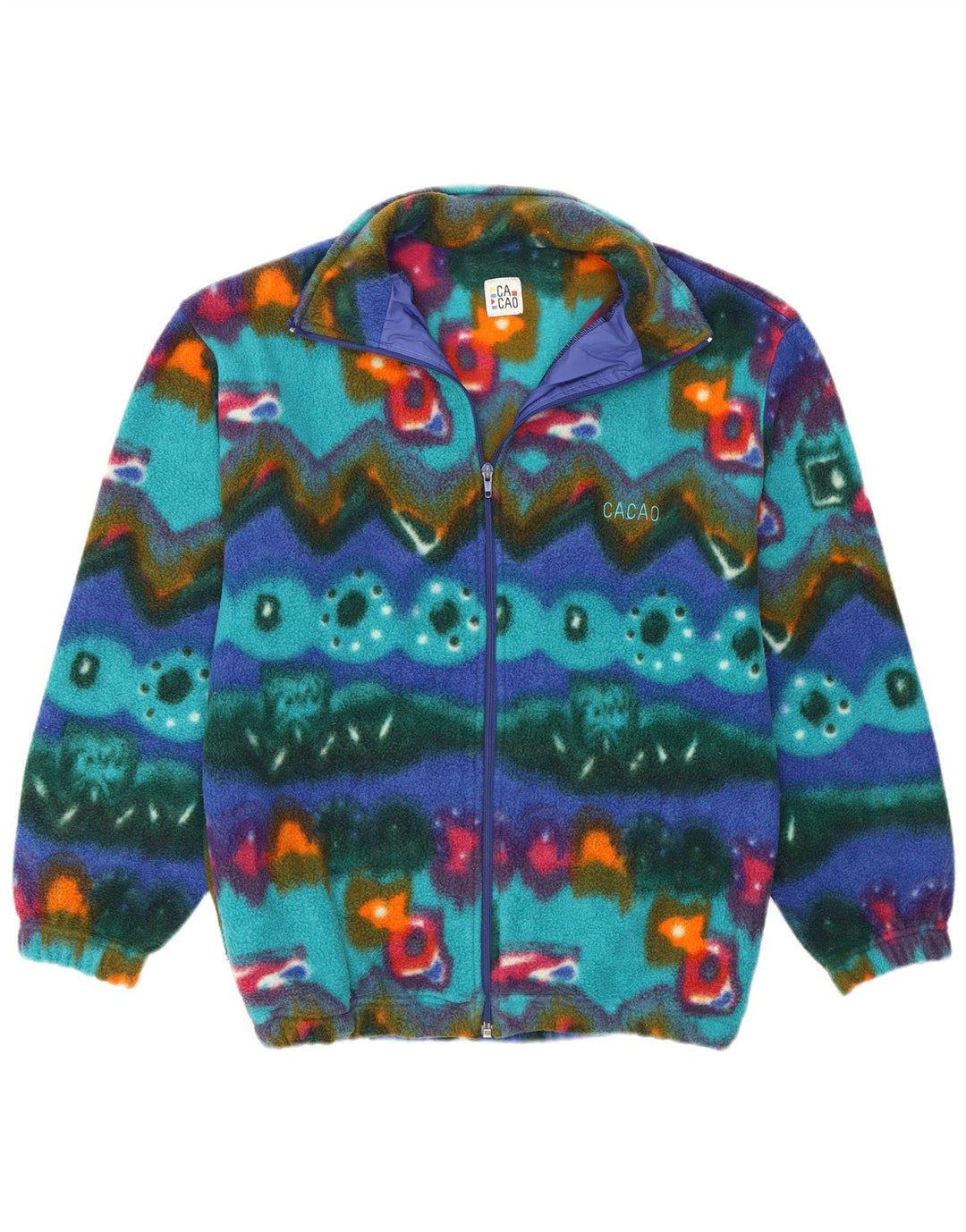 Cacao Chaqueta Polar Hombre IT 46 Small Poliéster Geométrico Multicolor