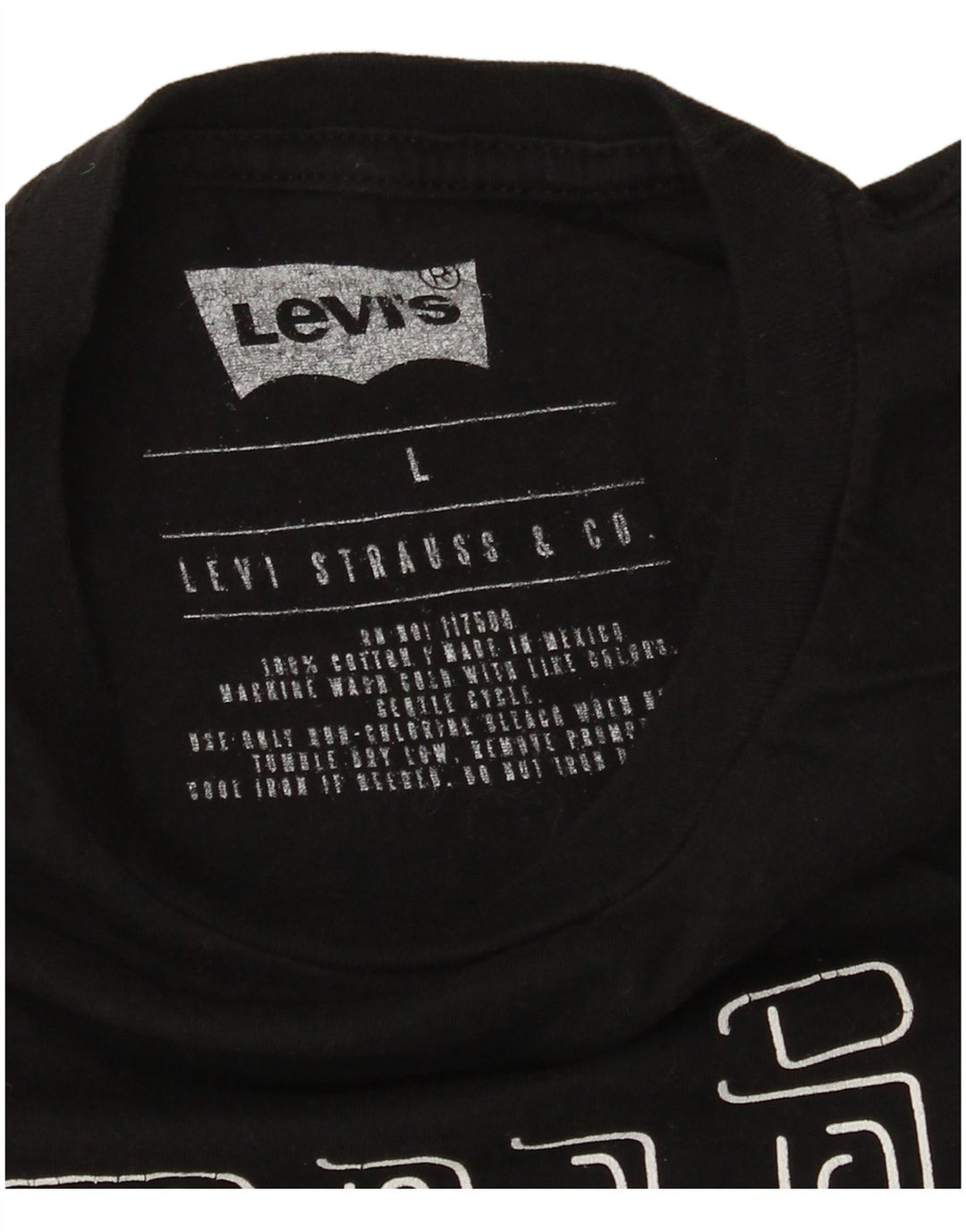 Levi's Camiseta gráfica para hombre Top grande de algodón negro