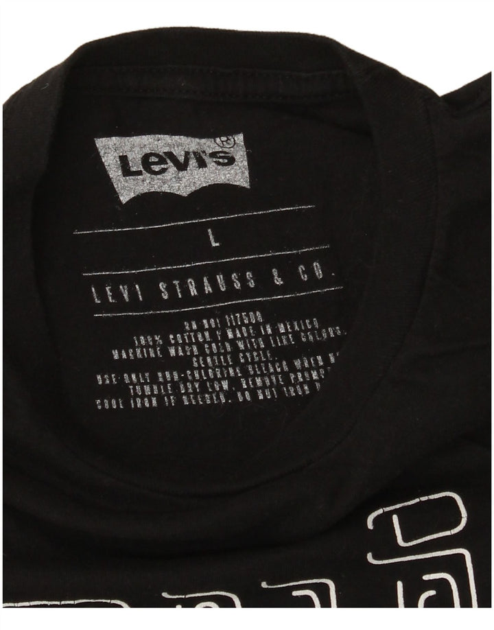 Levi's Camiseta gráfica para hombre Top grande de algodón negro