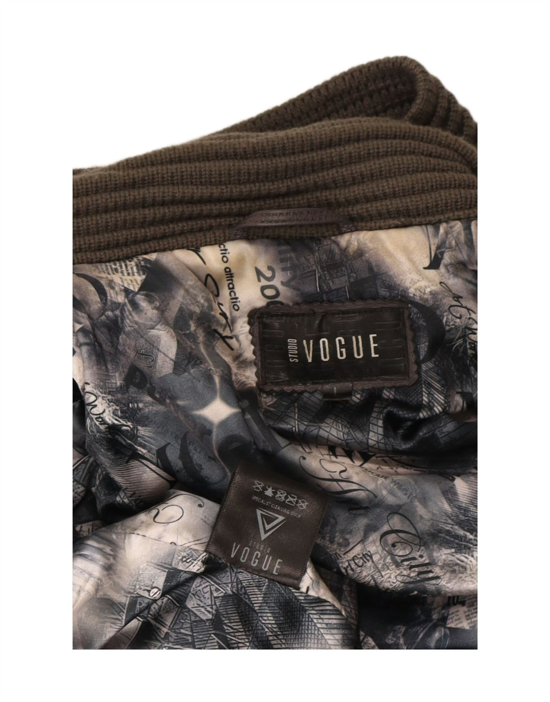 Abrigo de cuero para mujer Vogue UK 44 Gris grande