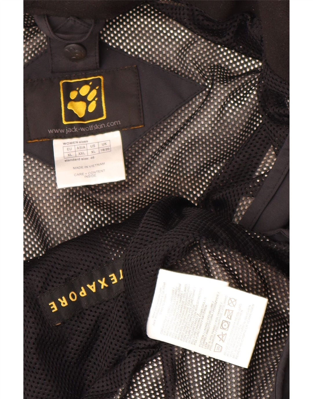 Jack Wolfskin Chaqueta impermeable extragrande para mujer ES 18/20 XL Negro Poliamida