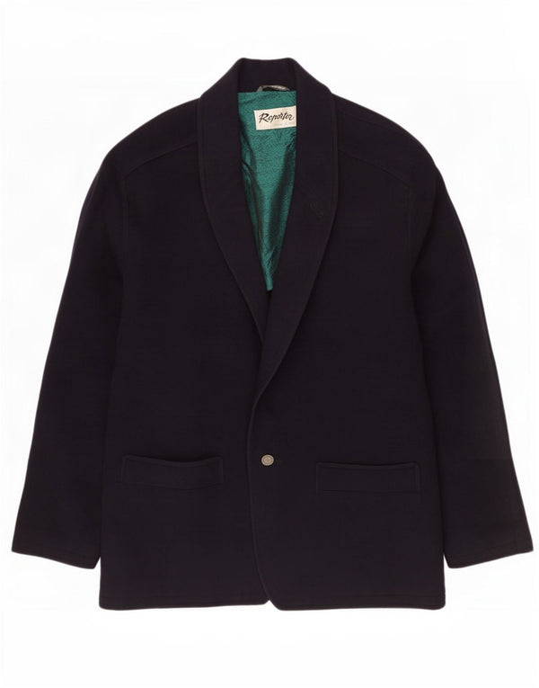 Reporter Chaqueta tipo blazer con 1 botón para hombre IT 56 3XL Cachemira azul marino