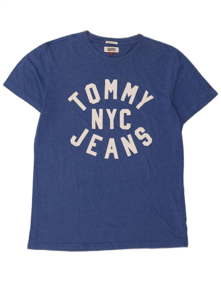 Tommy Hilfiger Camiseta con gráfico de ajuste regular para hombre Top grande de poliéster azul