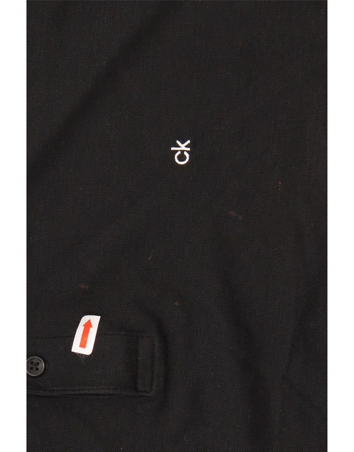 CALVIN KLEIN Polo para hombre grande de algodón negro