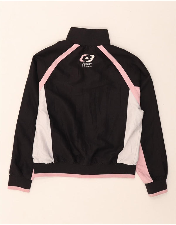 Lotto Chaqueta de chándal con gráfico para mujer UK 40 Small Black Colourblock