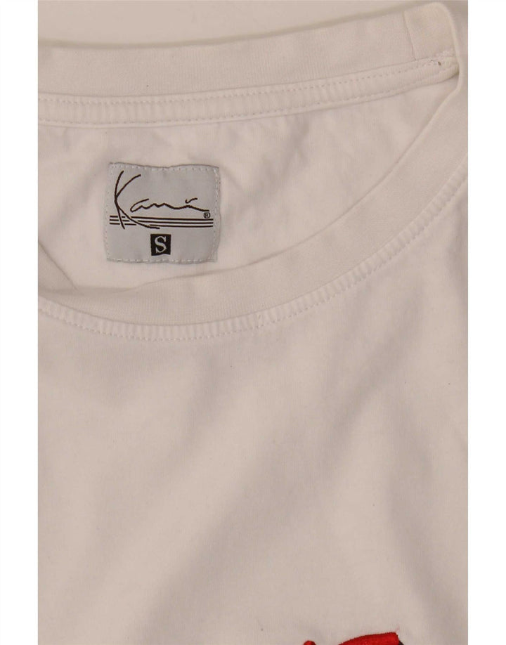 Karl Kani - Camiseta con gráfico Brooklyn para hombre, talla pequeña, color blanco