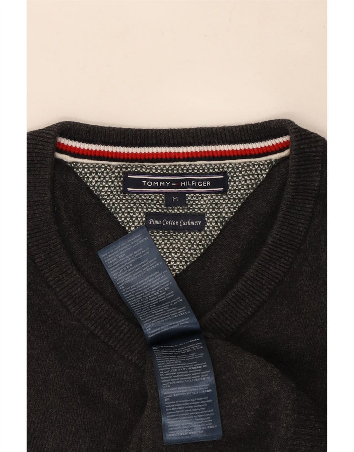 Tommy Hilfiger Jersey con Cuello en V para Hombre de algodón Gris Medio