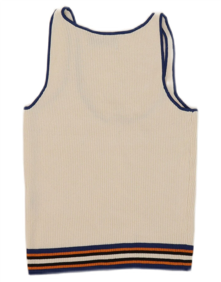 Zara Mujer Crop Vest Tank Top UK 8 Small Blanco