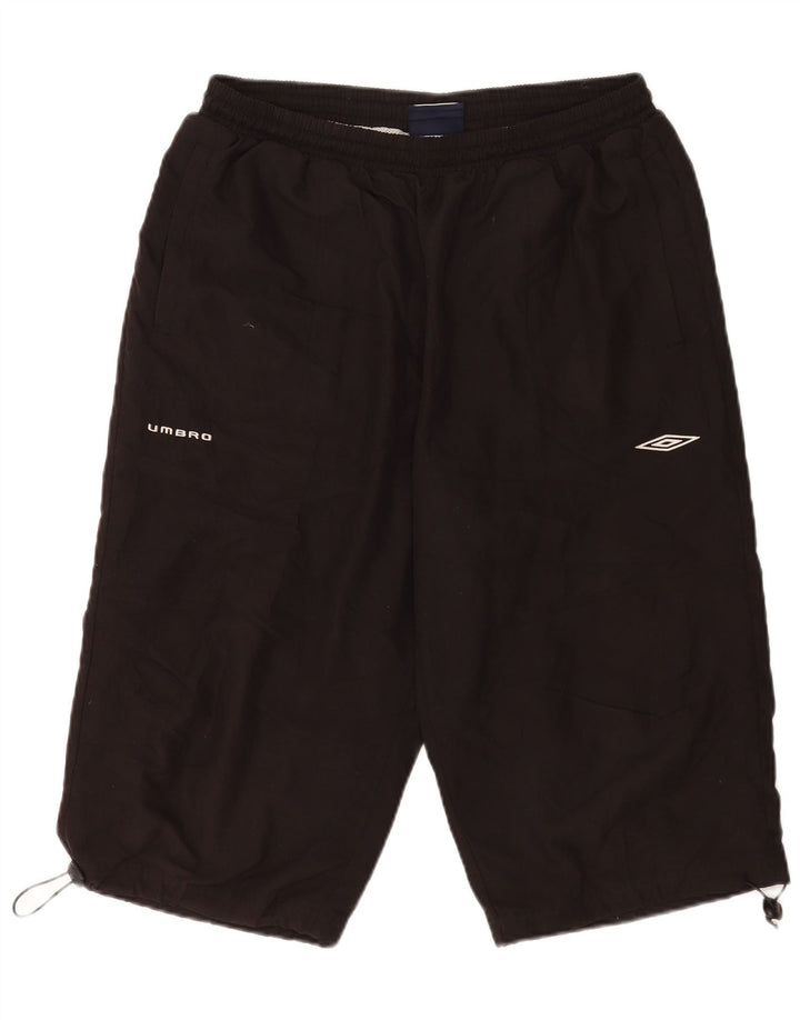 Bermudas deportivas Umbro para hombre, poliéster negro grande