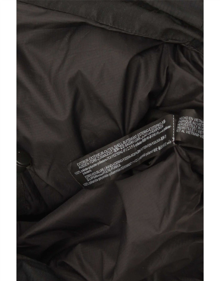 Zara Hombre Chaqueta Acolchada Con Capucha UK 38 Medium Negro Poliéster