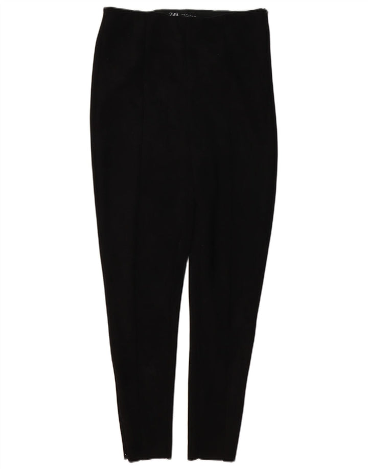 Zara Mujer Pantalón Casual Pitillo Mediano W28 L27 Poliéster Negro