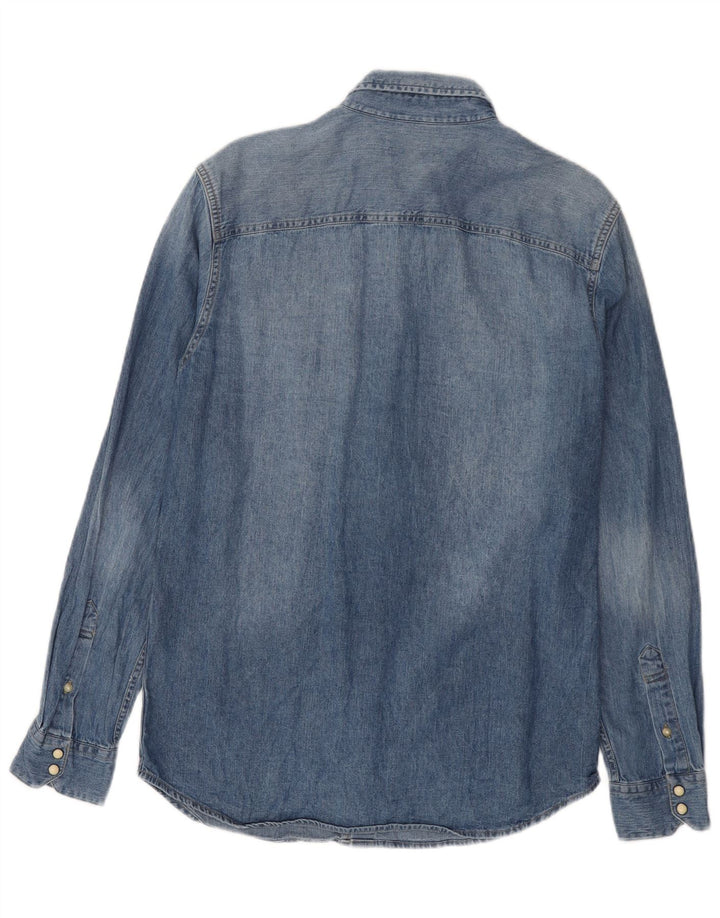 Jack & Jones Hombre Camisa Vaquera Algodón Azul Medio