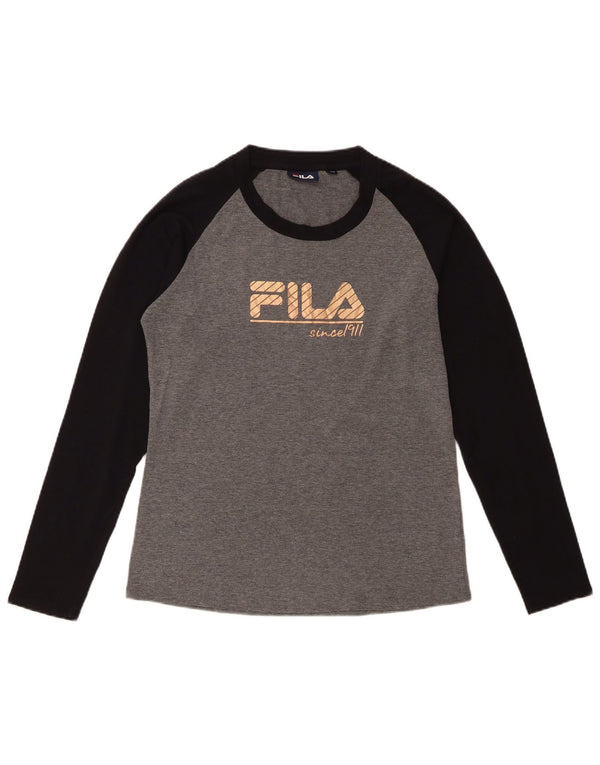 Fila Mens Graphic Top Manga Larga IT 52 Grande Gris
