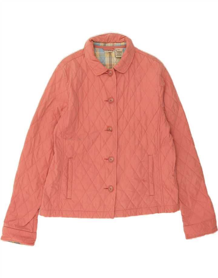 L.L.BEAN Womens Quilted Jacket UK 16 Large Pink Nylon Vintage L.L.Bean and Second-Hand L.L.Bean from Messina Hembry 