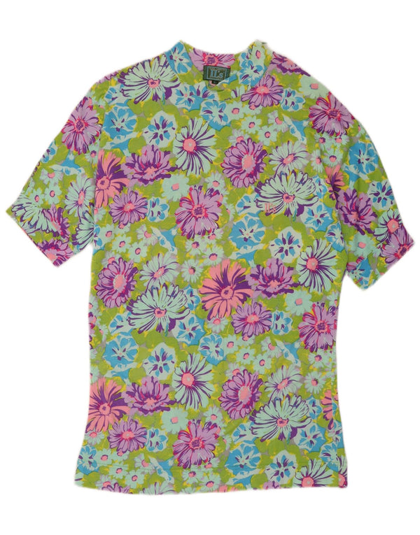 Olmes Carretti Camiseta para mujer Top UK 46 Large Viscosa floral multicolor