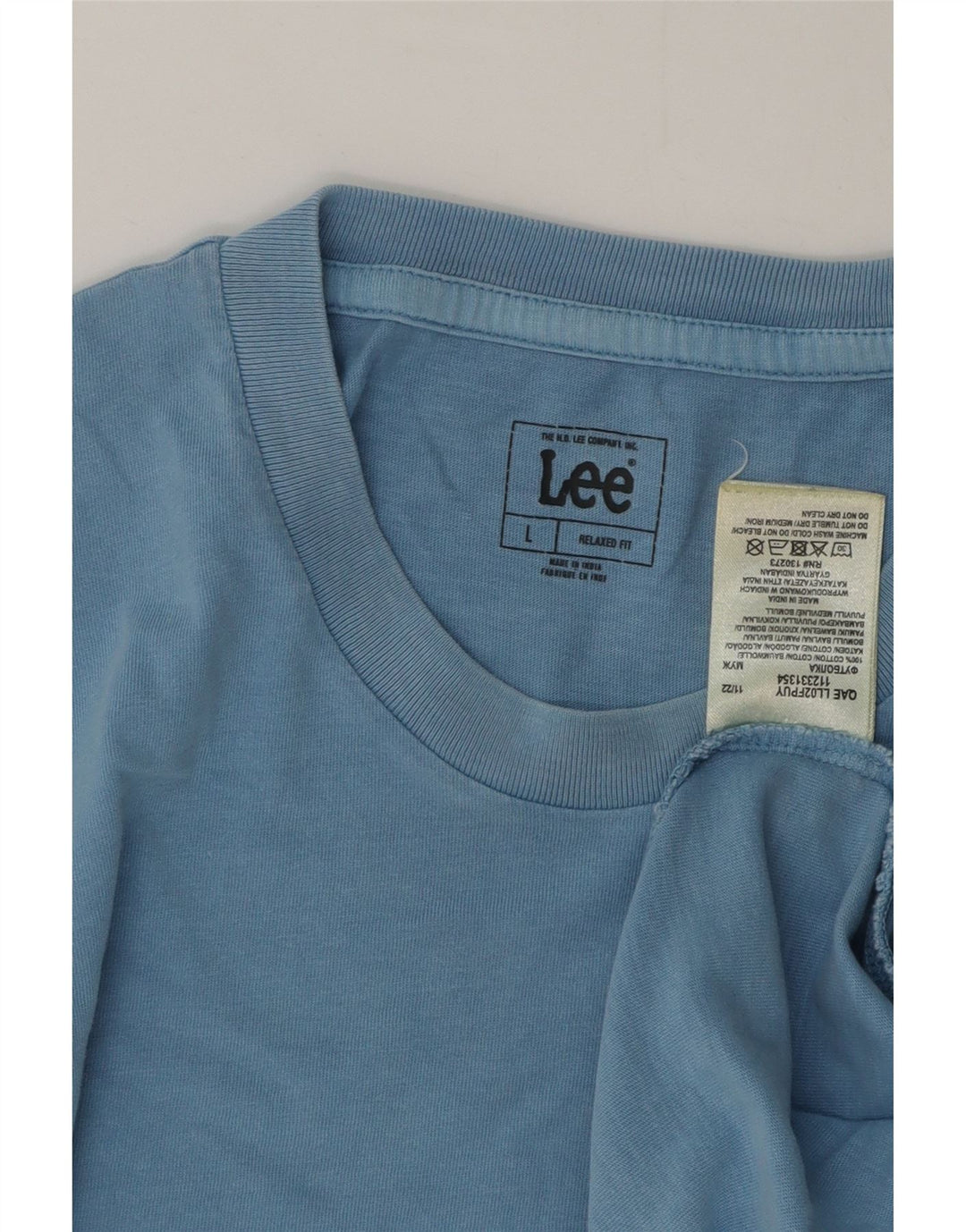 Camiseta Lee De Corte Relajado Para Hombre Top Grande De Algodón Azul