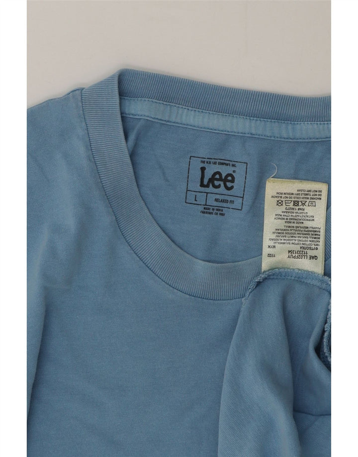 Camiseta Lee De Corte Relajado Para Hombre Top Grande De Algodón Azul