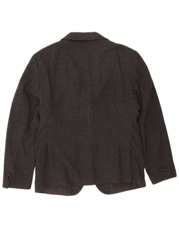 Zara Chaqueta Blazer De 2 Botones Para Hombre EU 52 Grande Gris Lana A Rayas