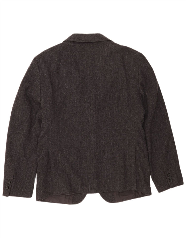 Zara Chaqueta Blazer De 2 Botones Para Hombre EU 52 Grande Gris Lana A Rayas